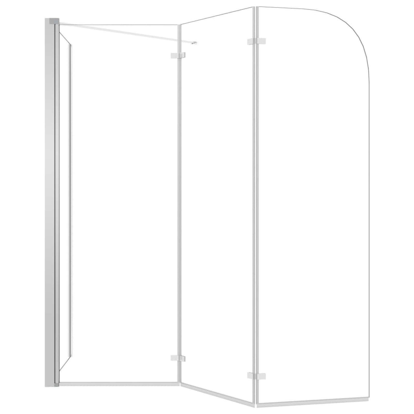 Mampara de Ducha de Vidrio Templado Transparente 120x69x130 cm, Mampara Bañera, Mampara Baño Ducha, Cabina De Ducha, Mampara Baño