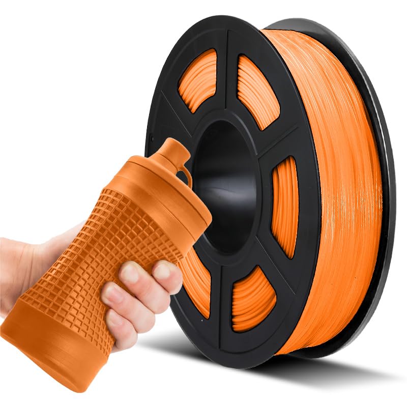 Filamento TPU 1,75 mm, Filamento Flessibile per Stampante 3D JAYO TPU Shore 95A, 0,5 kg TPU Arancia, Precisione Dimensionale +/- 0,02 mm