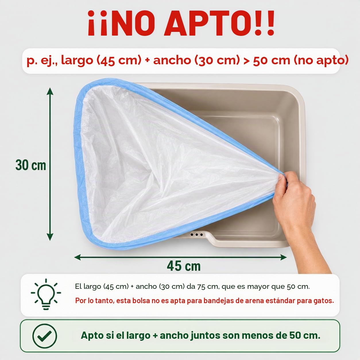RMAN 90 Piezas Bolsas Arenero Gatos con Cordón Grande Bolsa Basura para Arenero Gatos Autolimpiable, Resistentes a Líquidos y Rasgaduras, Antiolor, 50 x 45 cm, 6 Rollos