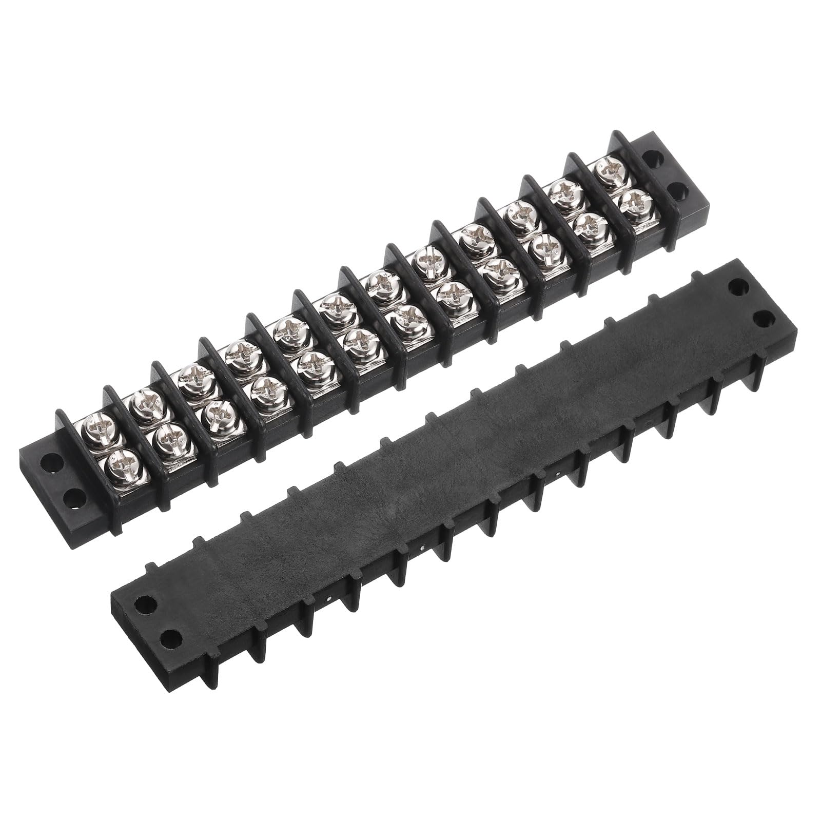 QUARKZMAN 2 sztuki bloku zacisków 200-450 V, 20-30 A, podwójne rzędy 12P DIN Strip zaciski śrubowe z 50 szt. Złącza termokurczliwe do kabli