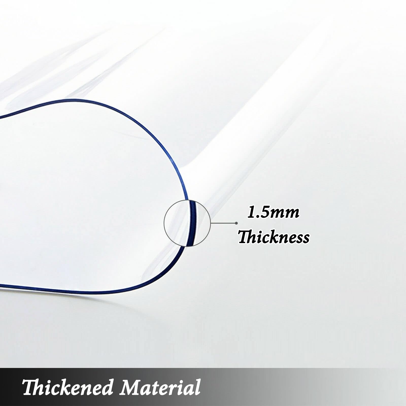 Transparent Bodenschutzmatte 70x100 90x120 100x120 120x150 120x160 140x200 150x150 Kratzfest Stuhlunterlage Wasserdicht Unterlegmatte 1.5mm Möbelauflage Bodenschutzmatte Teppich Für Wohnzimmer Küche E