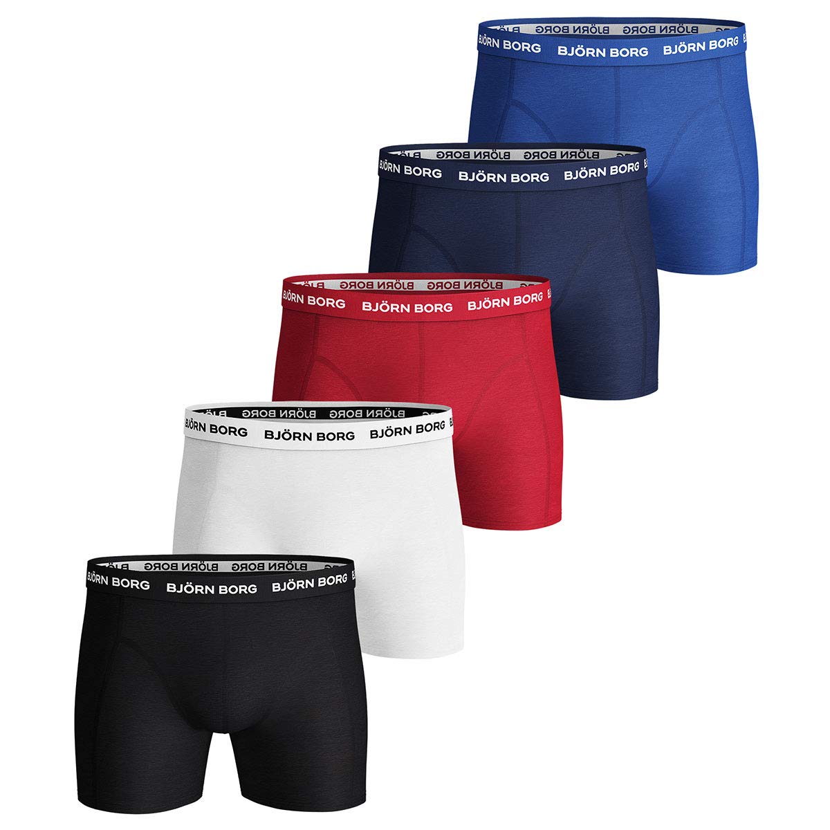 Björn Borg Men's Multi Coloured Bjorn Borg Solid 5 Pack Boxers - Xxl