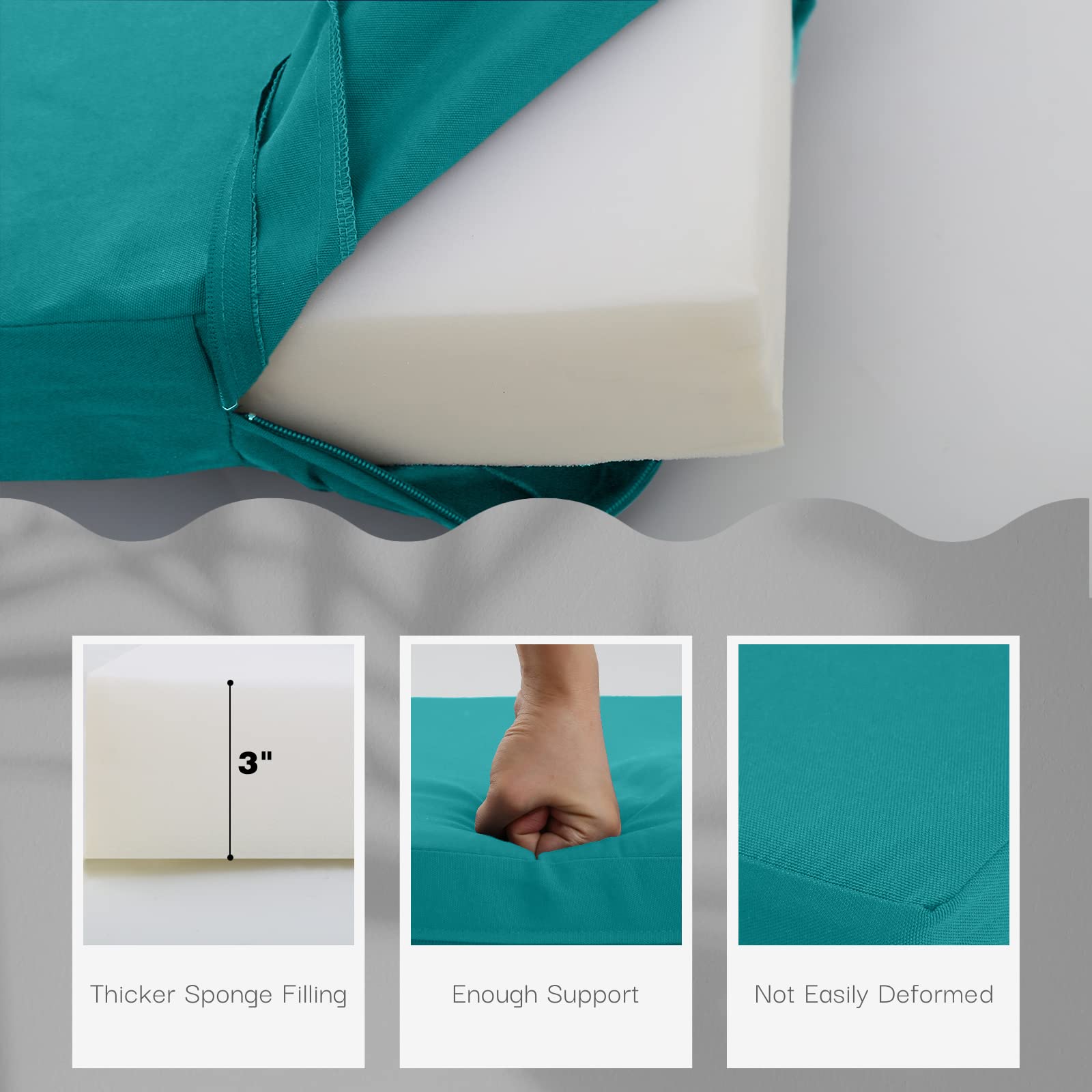 idee-home Chaise Lounge Cushion Outdoor, Patio Cushions Lounge Outside Chair Cushions Weather Resistant Lounge Chair Cushion Outdoor Cushions for Lawn Pool Furniture Cushions, 72in.L x 21in.W x 3in.D