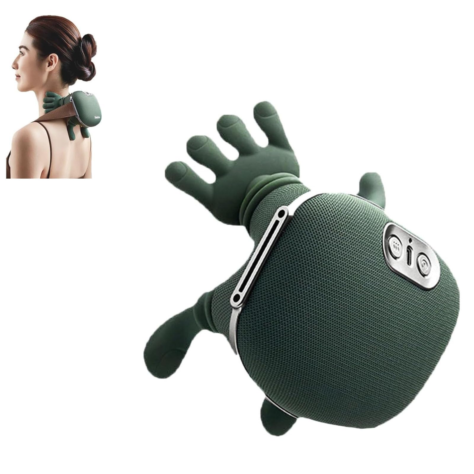 Massaggiatore Master per spalle, collo, addome inferiore, schiena e collo per alleviare il dolore dei tessuti profondi con impastamento termico, cuscino massaggiante elettric (1Pcs)