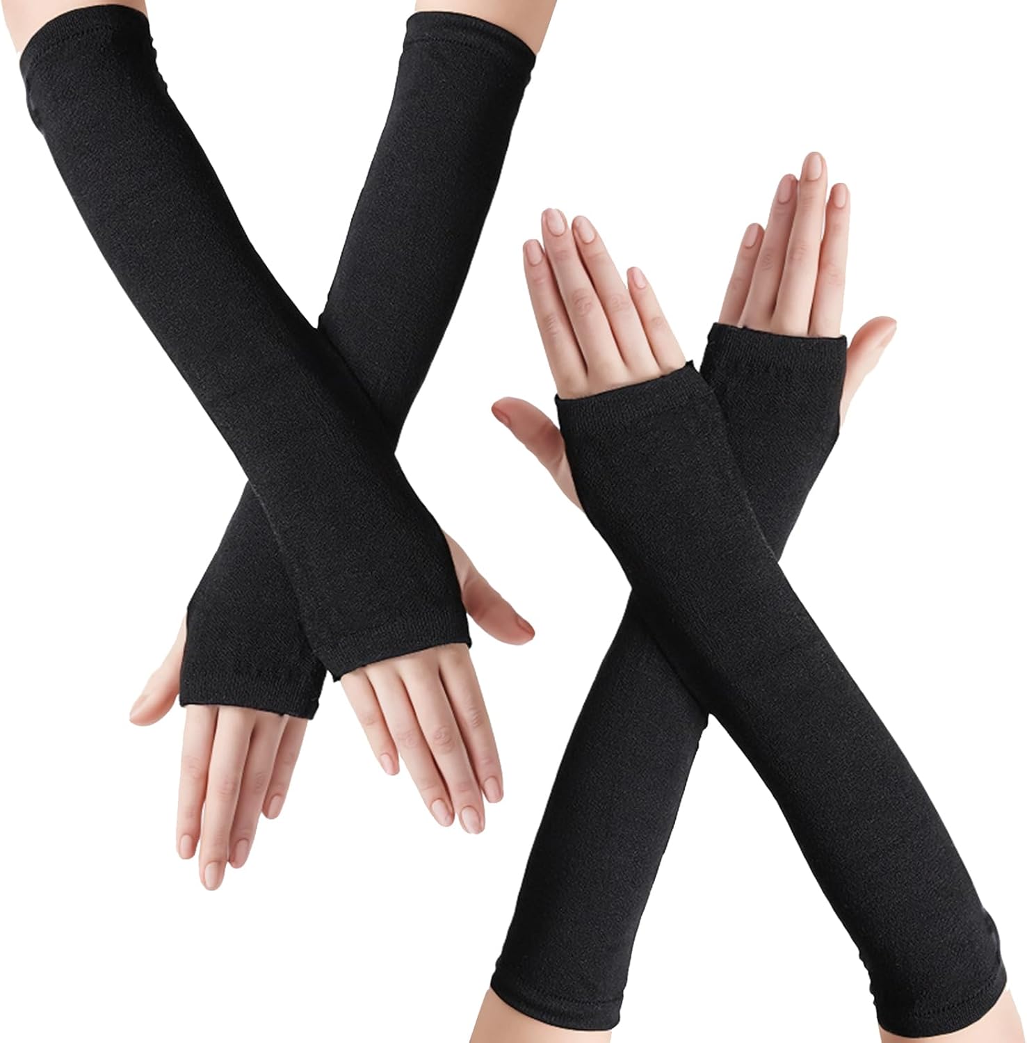 Vingerloze handschoenen voor dames, warme gebreide handschoenen, winter, armwarmers, gebreide vingerloze wanten voor pols, met duimgat, vingerloze handschoenen