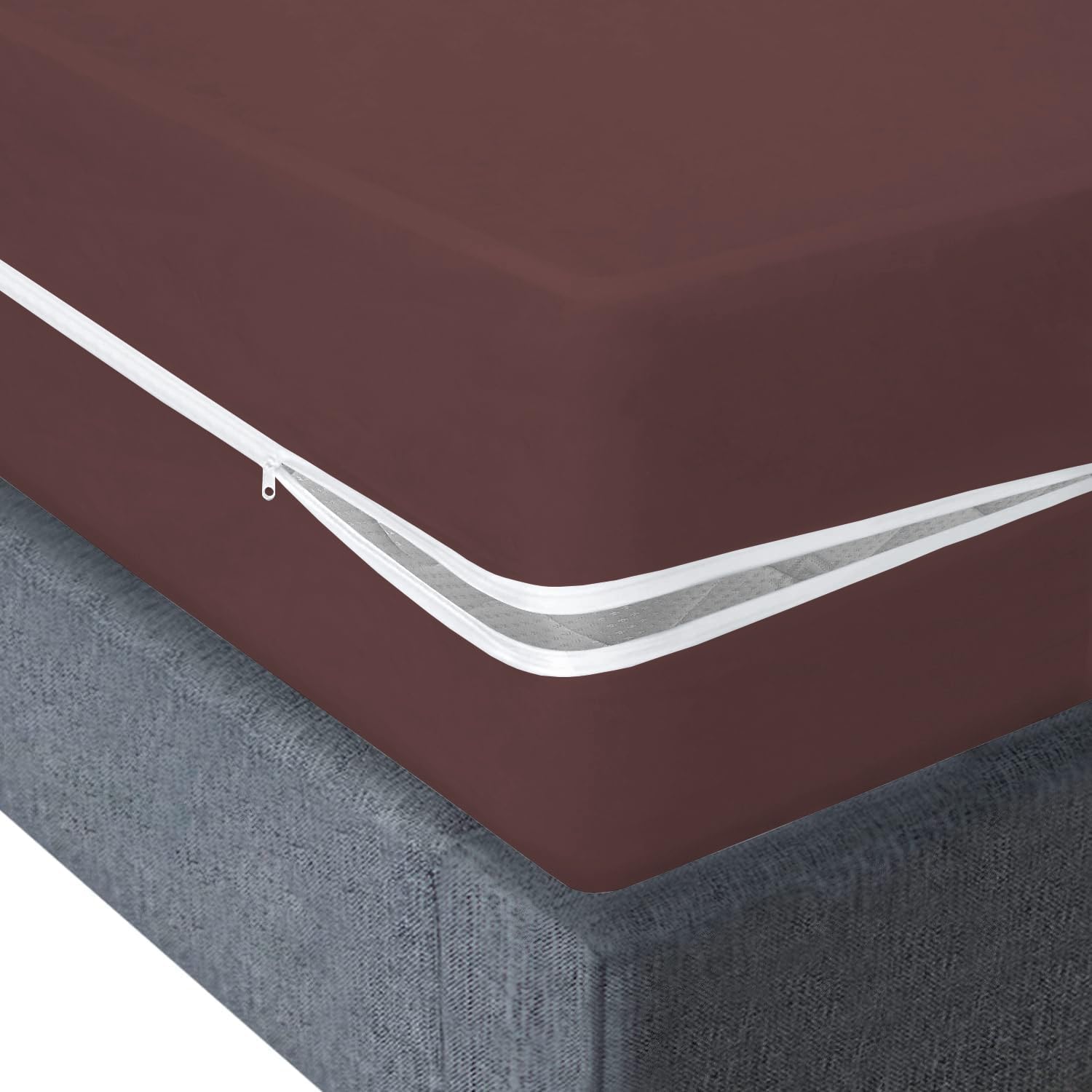 Ultra Soft Waterproof Mattress Protector Single Size Fitting 6" Deep Mattress | Breathable Hypoallergenic Full Mattresses Cover (72x78x6 Inches|6x6.5x0.5 Feets V04 - Maroon)-image-26