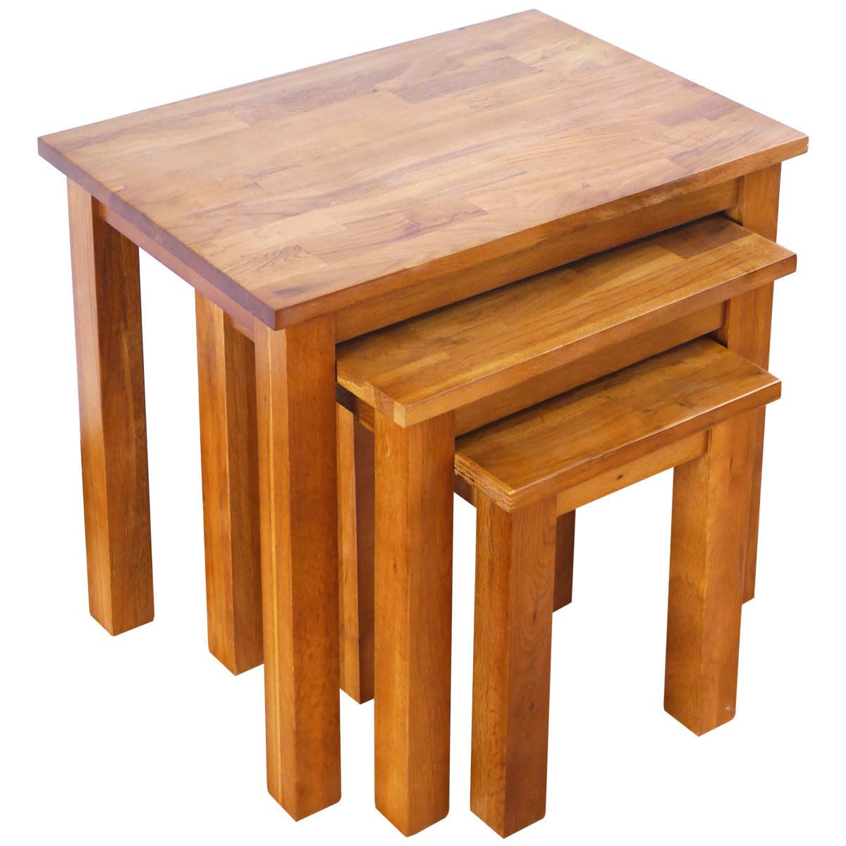 Aurotrice OAK Nest of Tables Nesting 3 Tables Coffee Table Solid
