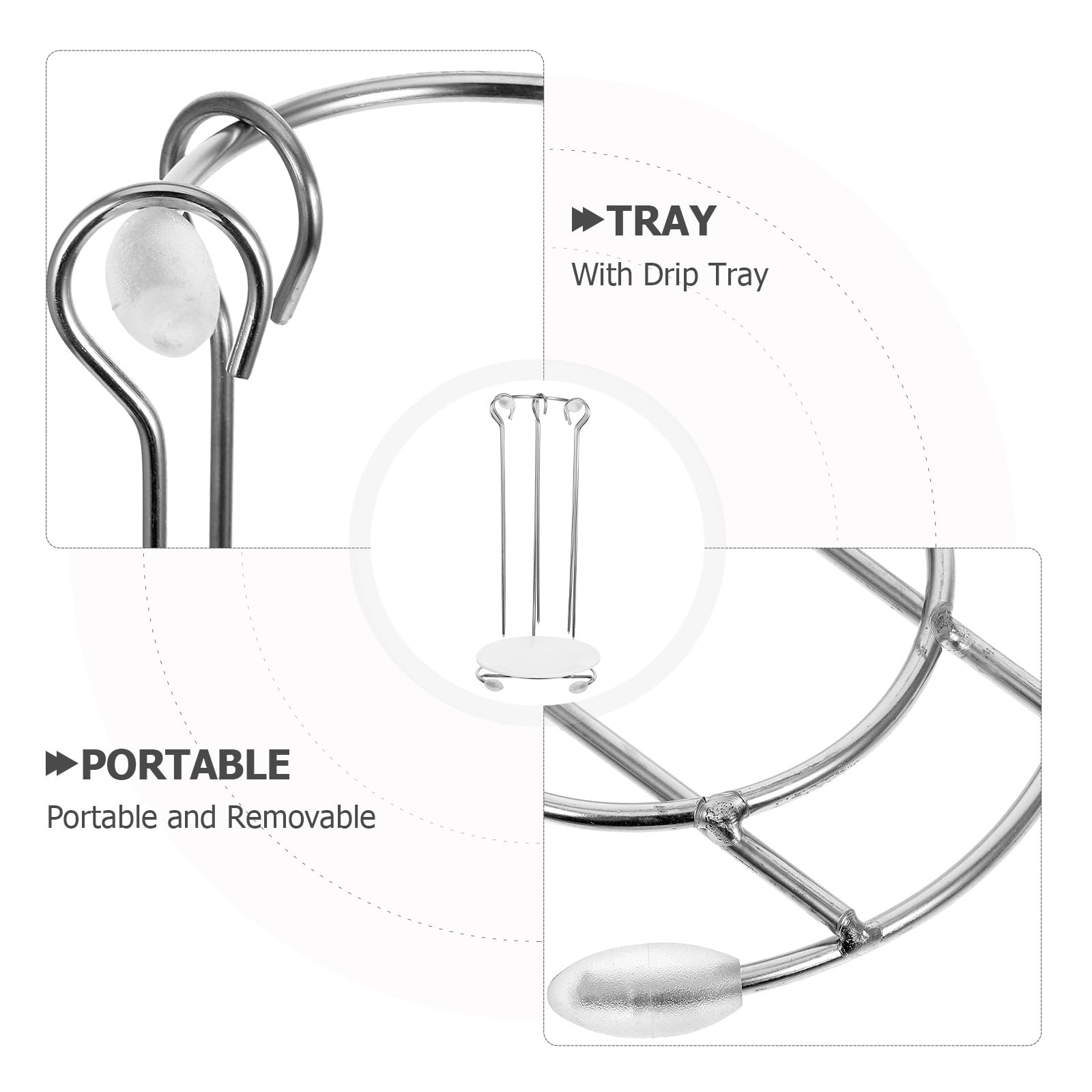 YARNOW Supporto per Spiedini Barbecue Set in Acciaio Inossidabile Piatto Raccogli Grasso 2 Pezzi Pratico per Uso Esterno per Grigliate All'aperto