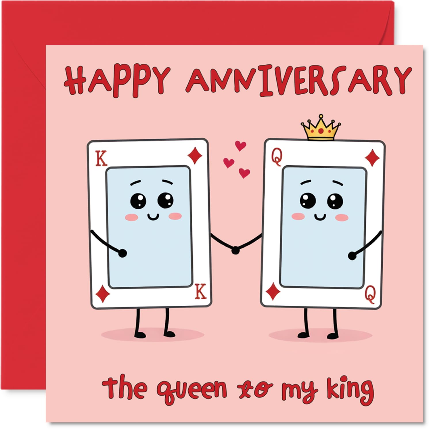 Funny Anniversary Card - Queen to My King - Cheeky Happy Anniversary Card for, 145mm Joke Humour Anniversaries Greeting Cards