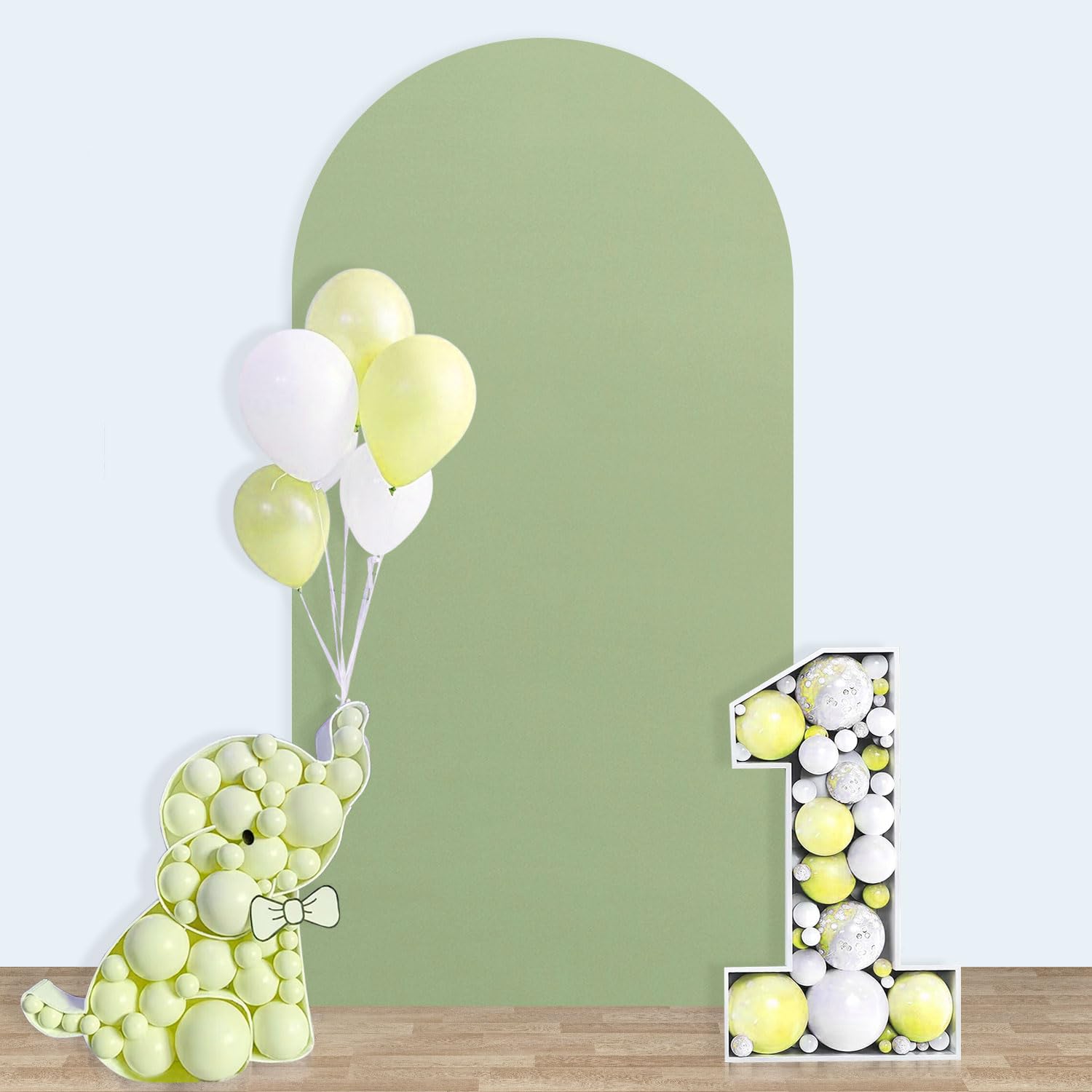 Wedding Arch Cover Spandex Sage Green 6.6ft Arch Backdrop Cover Chiara Arch Backdrop with Stretch Cover Oval Arch Backdrop Stand Cover Green Spandex Arch Cover for Balloon Outdoor Party Reception