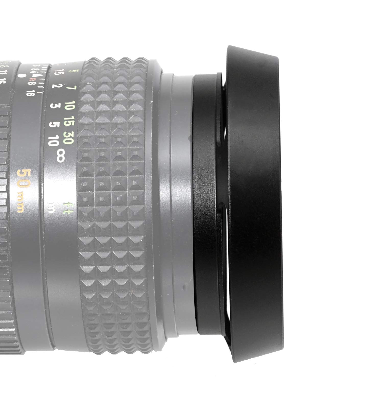 Fotasy 37mm Slim Low Profile Designed Metal Curved Metal Screw-in Lens Hood Shade for Leica Leitz Voigtlander Canon Fuji Nikon Olympus Panasonic Pentax Sony, 37 mm Hood