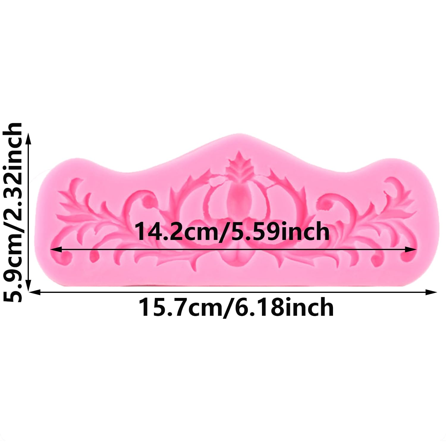 XMOLDNMS Baroque Style Curlicues Scroll Lace Silicone Fondant Moulds Relief Flower Mould for Cake Decoration Cupcake Topper Candy Chocolate Polymer Clay Gum Paste - Image 2