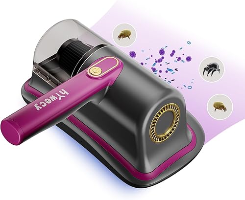 Aspirador de cama inalámbrico de 6600 mAh, aspiradora de colchón UV de mano, ligera, máquina limpiadora de dos velocidades para cama, sofás, almohada