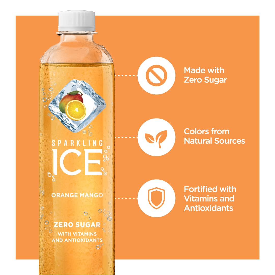 Sparkling Ice, Orange Mango Sparkling Water, Zero Sugar Flavored Water