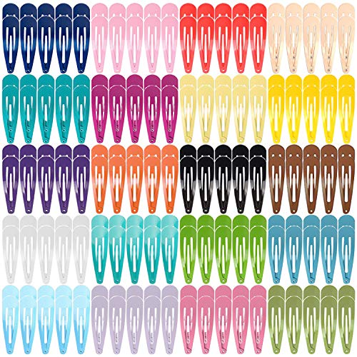 Kingrol 200 Pack No Slip Snap Hair Clips, 2 Inch Metal Hair Barrettes for Toddlers Girls Women