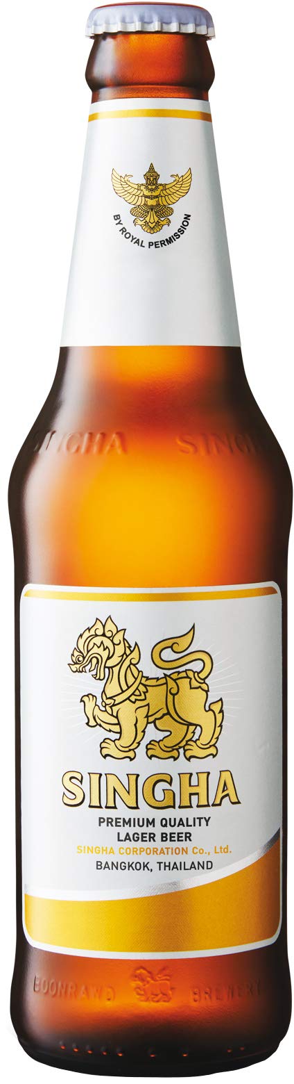 Singha Orginal thailändisches Bier, 5% Vol. (11 Grad Plato) Pils in der Flasche, Mehrweg (24 x 0,33 l)