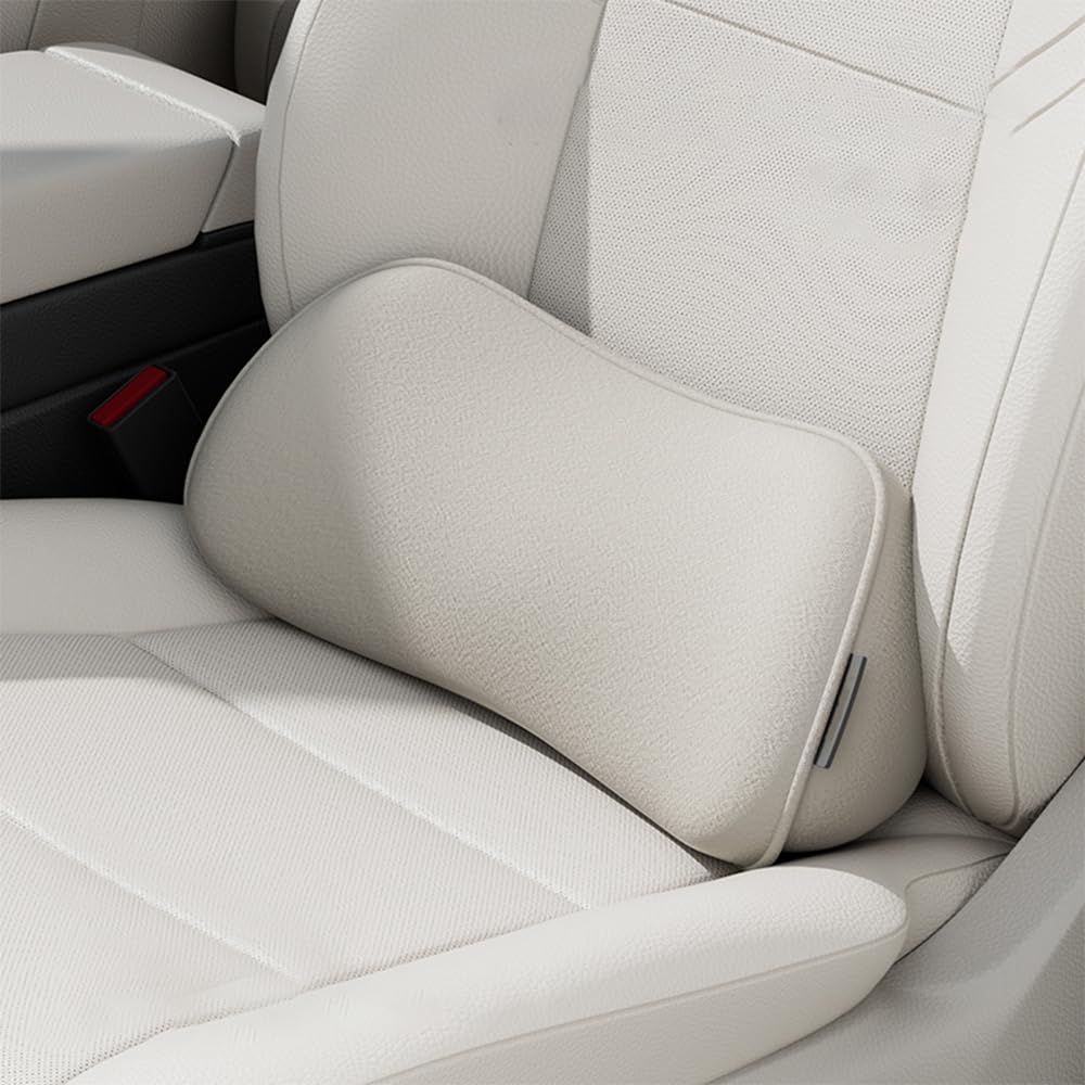 GJBHN Car Lumbar Support Pillow for Car for Honda Civic 2024 Car Backrest Cushion Memory Foam Back Support Cushion Chair Back Pillow,Four seasons model-Beige