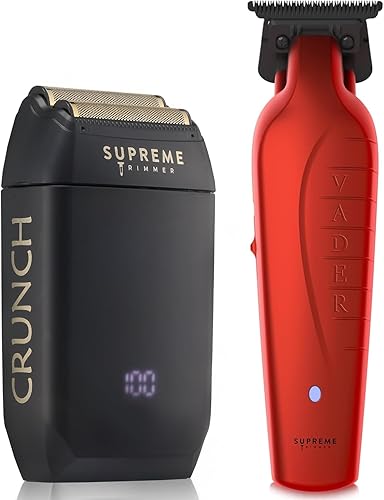 Supreme Trimmer Vader Trimmer & Crunch Foil Shaver Kit de corte de pelo para barberos  Cortador de barba profesional DLC T-Blade ST3778 & STF602