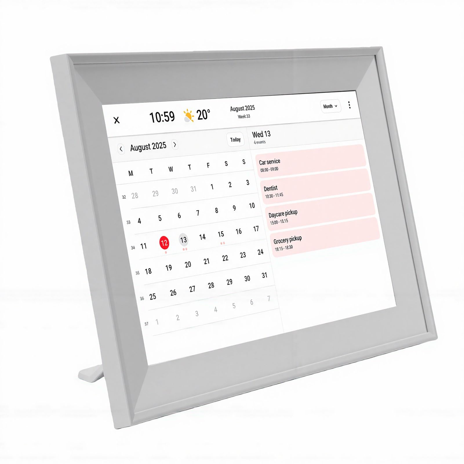 Aramox Touchscreen-Smart-Kalender, 10,1 Zoll Digitaler Familienplaner mit ABS-Gehäuse und IPS-LCD, WiFi-Synchronisierung Dual Touch 1280 X 800 für Zuhause, Küche, Büro, Wand oder Schreibtisch