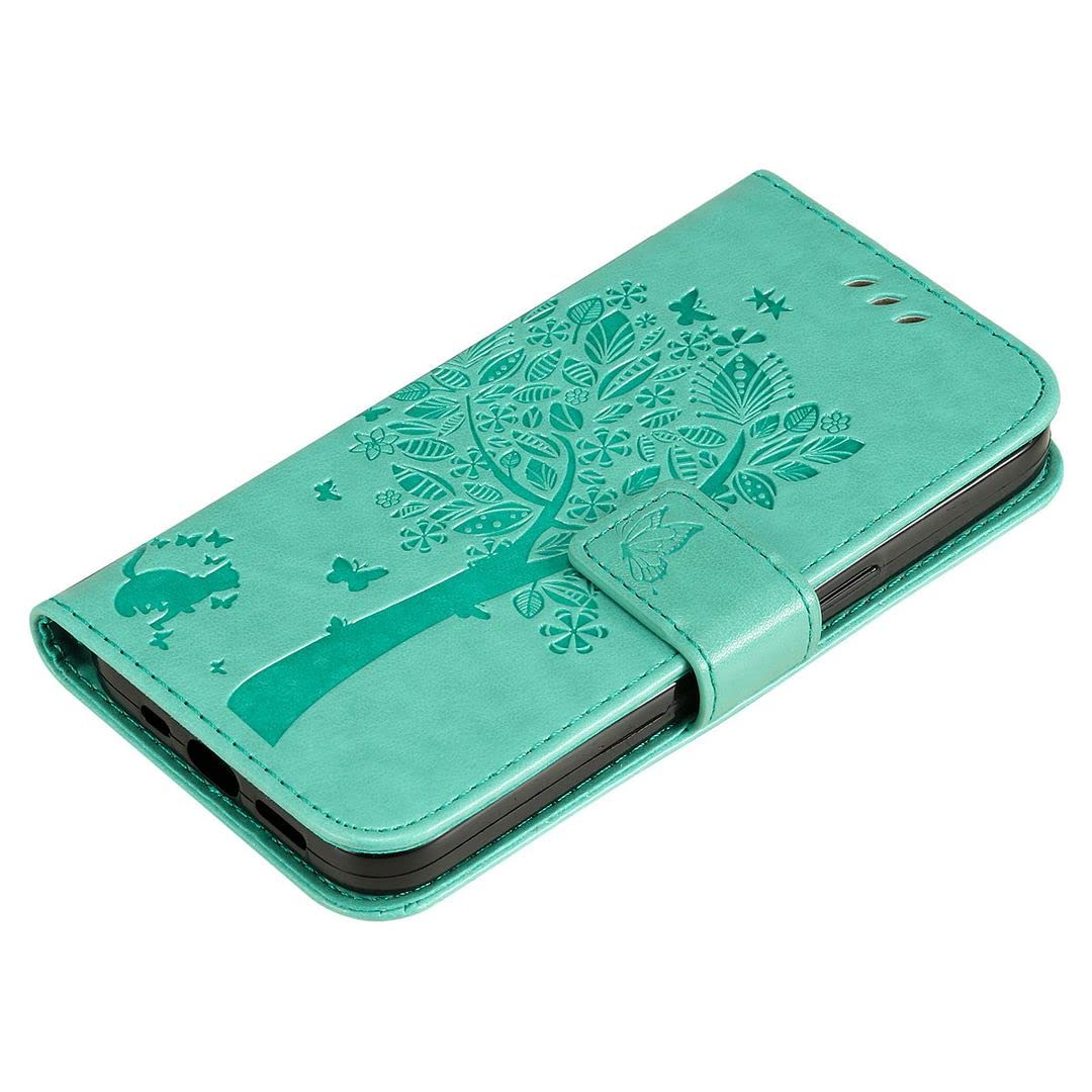 Coque Cuir pour Nokia G21 G11 étui Portefeuille Mince RFID Cartes Antichoc Housse Flip Bleu