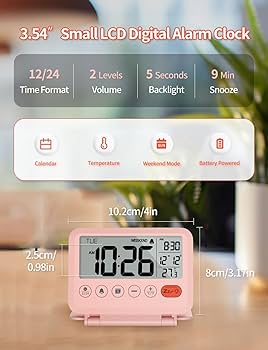 Amazon.co.jp: MeesMeek デジタルトラベル目覚まし時計 - 3.57