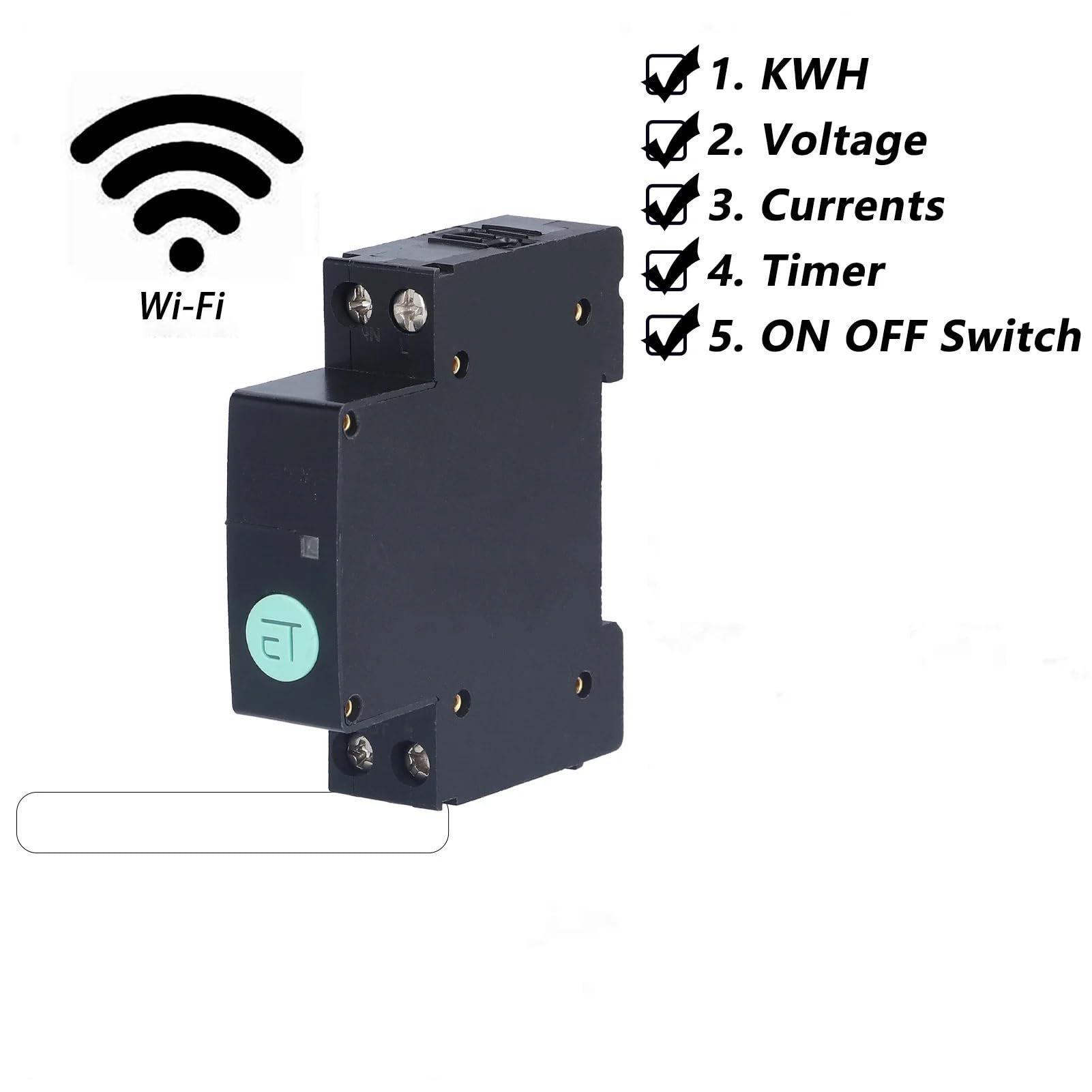 LATEAU Magnetotermico,Interruttore Magnetotermico Interruttore Automatico Intelligente WiFi Interruttore relè Timer Intelligente for Controllo remoto 1P 100V-230V(32A)