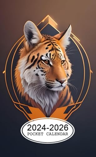 Pocket Calendar 2024-2026: Two-Year Monthly Planner for Purse , 36 Months from January 2024 to December 2026 | Animal fictional logo      Tapa