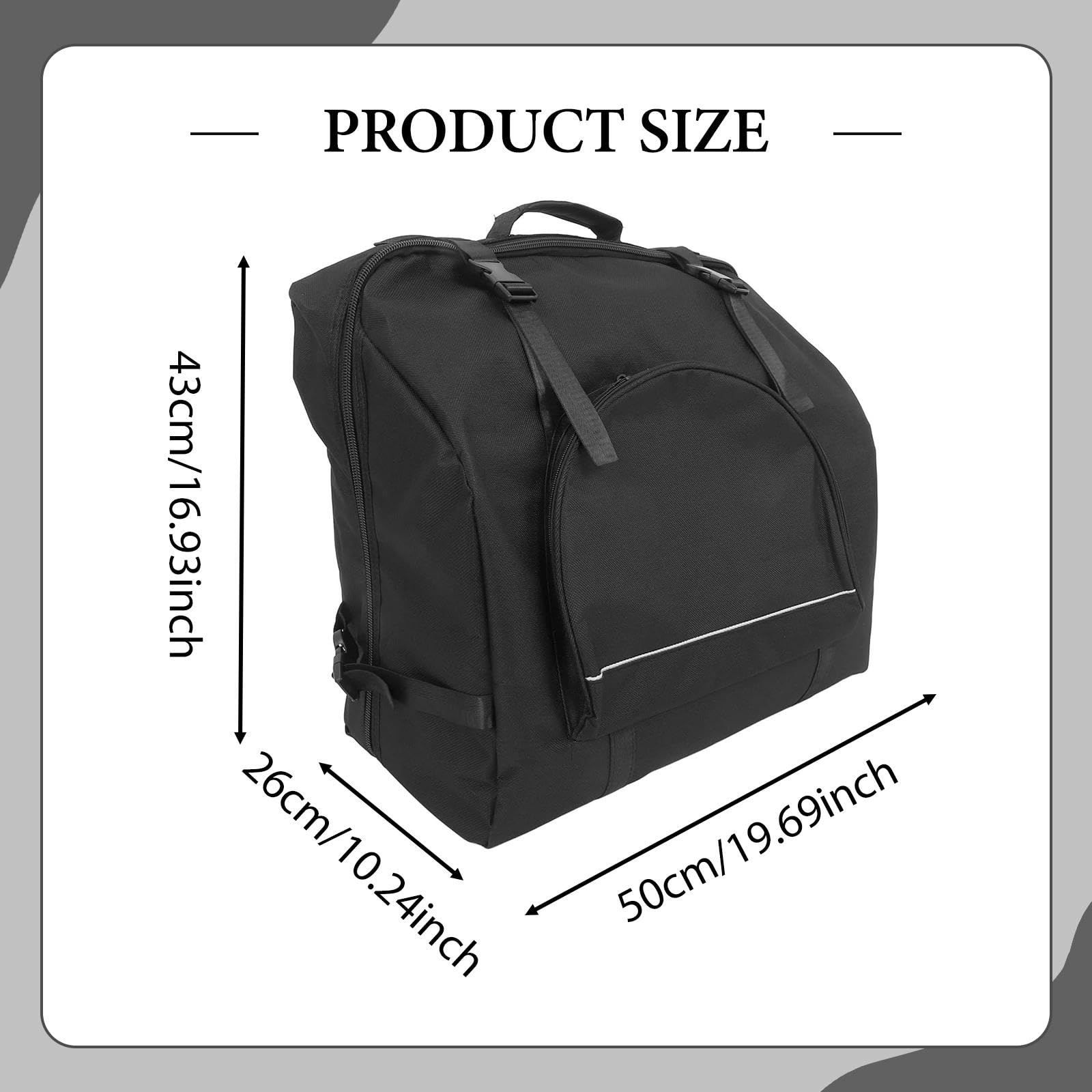 Akkordeontasche, Instrumentenkoffer, Wasserdichtes Oxford Gewebe, Leicht zu Tragen mit Verstellbaren Gurten Und Fächern, Geeignet für Schüler, Mittelg, L