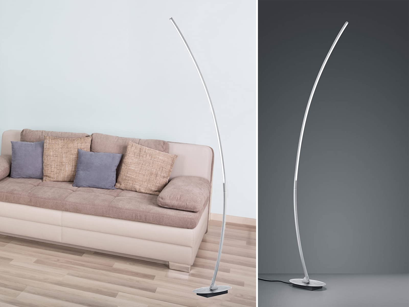 Reality Leuchten LED Stehleuchte Solo R42791105, Aluminium gebürstet, inkl. 11 Watt LED