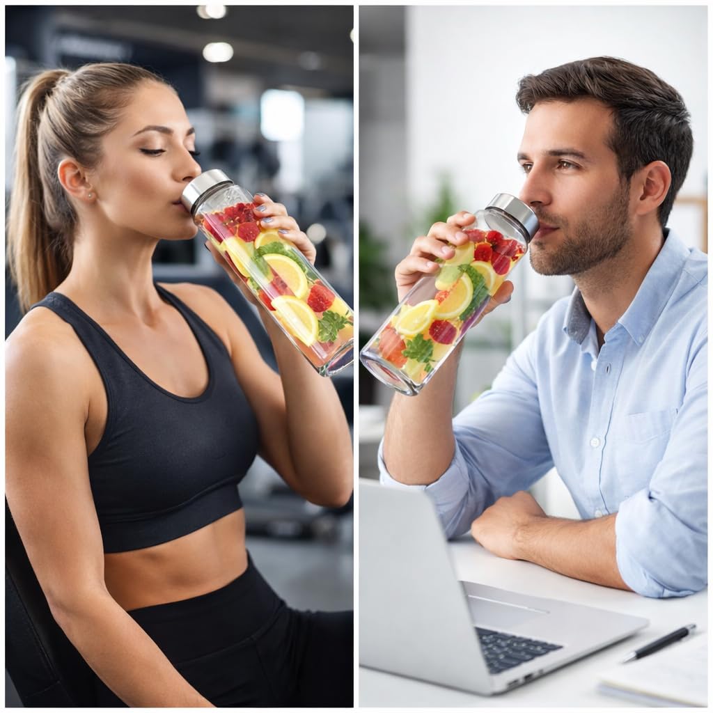 Vasukie Glass Water Bottle - Eco-Friendly & Leak-Proof -5