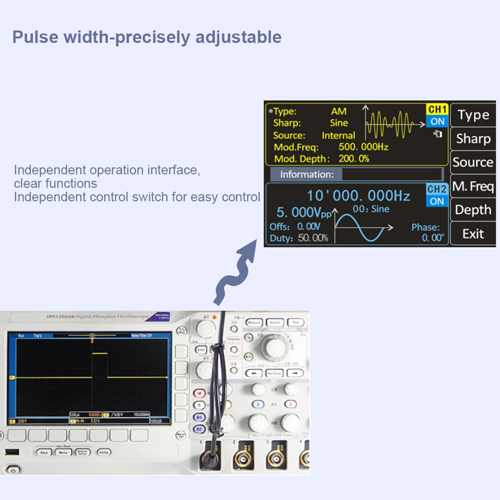 Generador de Señales de Doble Canal Programable PSG9080 80MHz con Modulación y Rendimiento Estable para Uso en Laboratorio (EU Plug 220v)