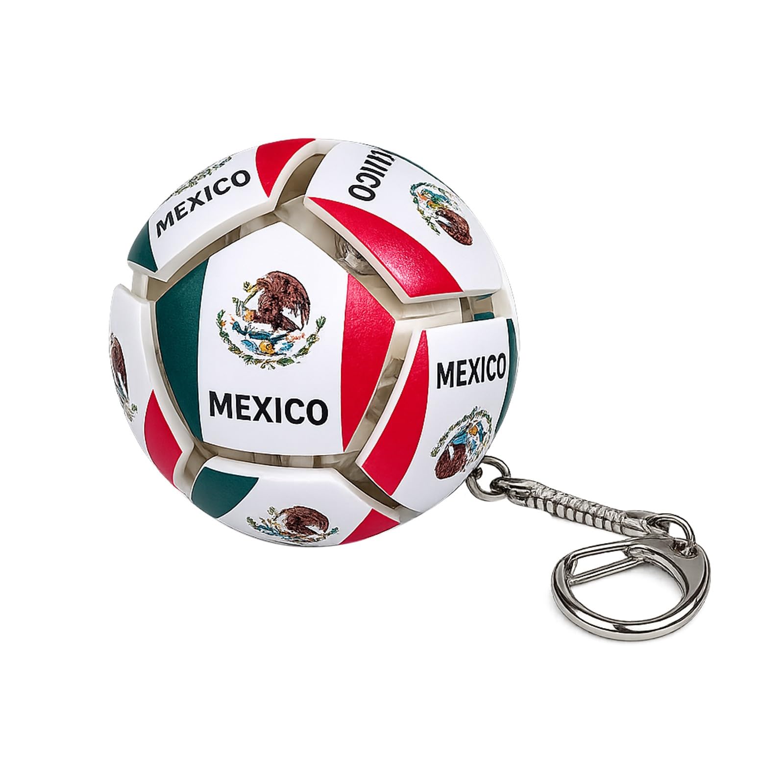 Bgdhinkt Soccer Ball Fidget Keychain, Football Shaped Clicker Stress Relief Toy with Country Flag Patterns, Portable Fidget Toy Keyring for Fans (A-8)