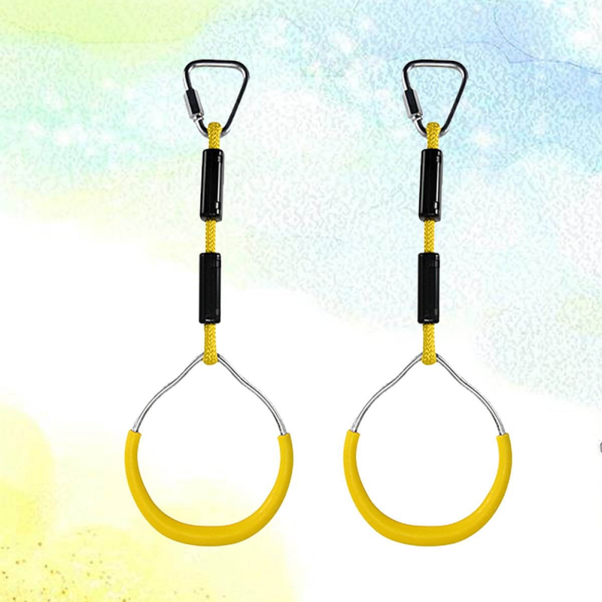 Ciieeo Set 2 Pezzi Anelli da Ginnastica per in Plastica Gialla Anello da Arrampicata per Giochi All’Aperto Anelli Fitness per Parco Giochi e Altalene Attrezzatura Sportiva per