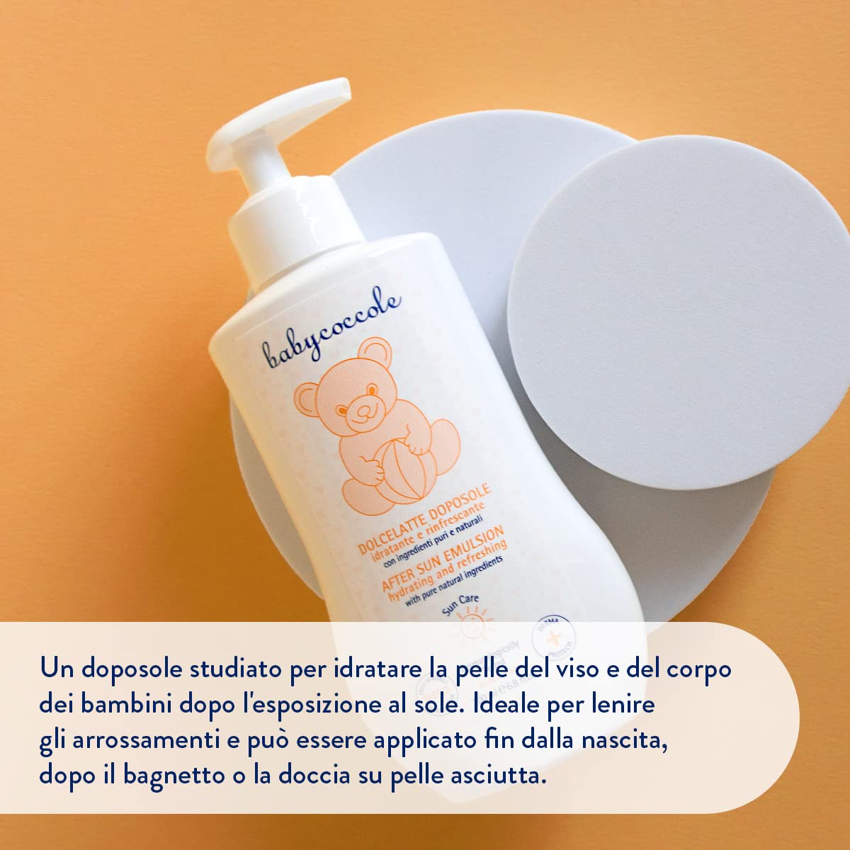 Babycoccole DOLCE LATTE DOPOSOLE per Bambini. Idratante e rinfrescante. Ingredienti Puri e Naturali di Origine Vegetale. Rapido assorbimento. Dermatologicamente Testato, per pelli sensibili - 200ml