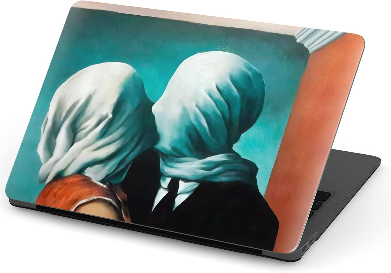 Mertak Hard Case Compatible with MacBook Pro 16 14 Air 15 13 inch M3 M2 M1 Mac 2024 2023 2022 2018 Clear Artwork Laptop The Lovers Kiss Touch Bar Cover Rene Magritte Plastic Protective Painting Print
