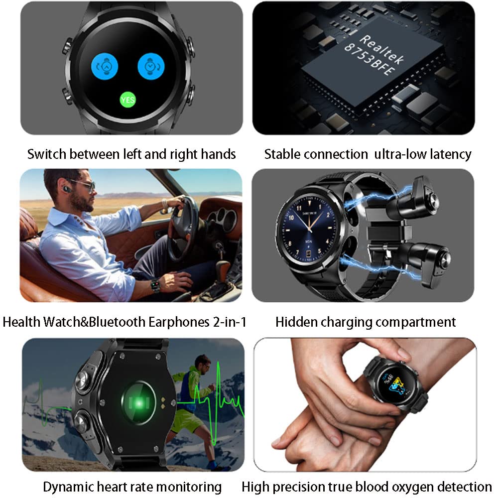 Smartwatch fitness, kolorowy ekran IPS 1,28", kompatybilny z telefonami z systemem Android i iOS, z funkcją monitorowania tętna i tlenu we krwi, wieloma trybami ćwiczeń