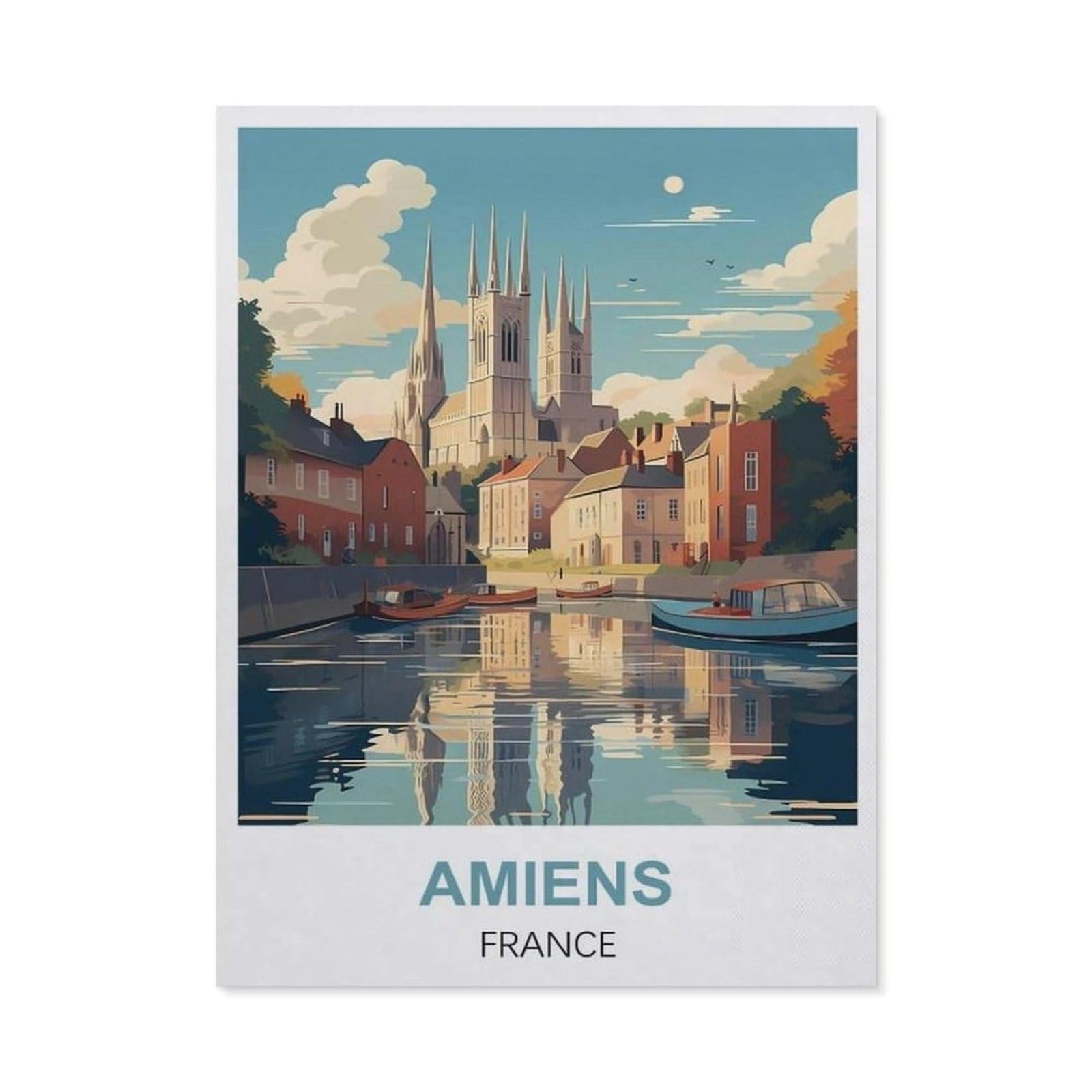 Funny Metal Tin Sign Wall Decor，Amiens France(20x30cm）
