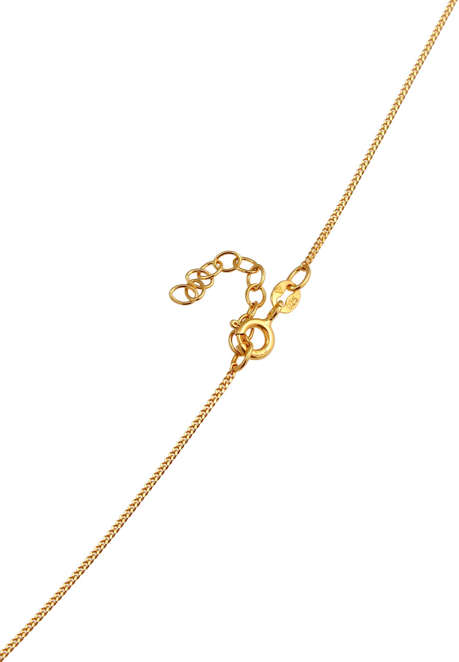 Elli Choker Kette Damen Vergoldet 24K Perle Anhänger 925 Silber | Schmuck Geschenke für Frauen Halskette Mädchen Mama Freundin, Silberkette, Länge 36 cm