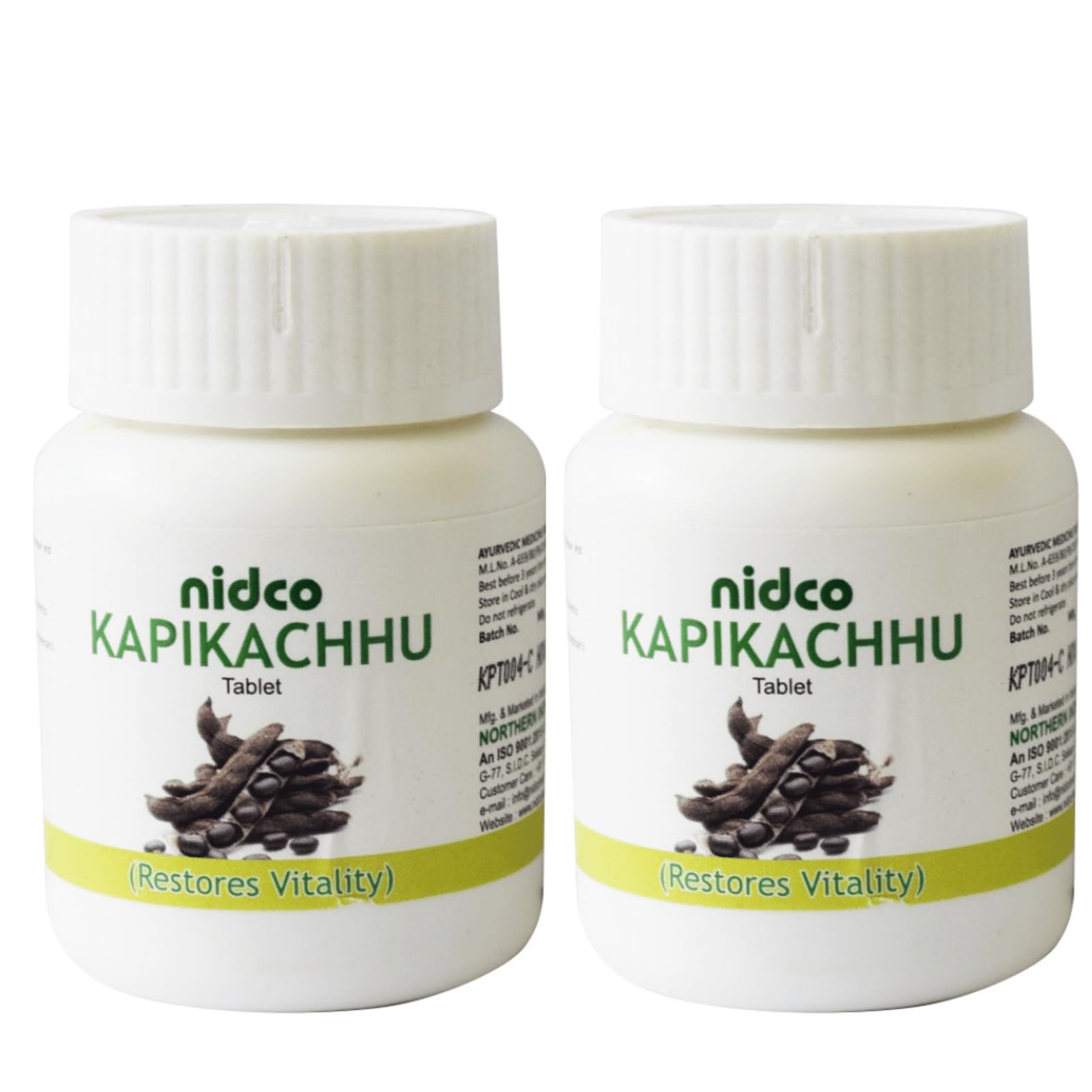 NIDCO Herbal Heritage Kapikachhu 120 Tablets | Mucuna Pruriens Tablets for Brain Health, Energy & Stamina | Black Kaunch Beej | Ayurvedic Velvet Bean | 500mg Kala Koch Beej (Pack of 2)
