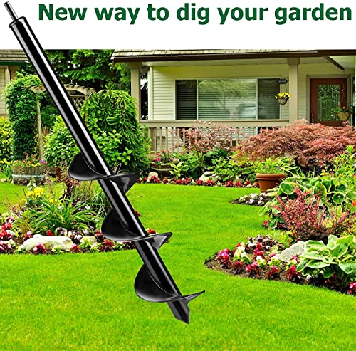 Holahome Auger Drill Bit For Planting 3.5"X 24",Rapid Planter For Planting Flower Bulbs & Bedding - Post Hole Digger For 3/8” Hex Drive Drill #TOP6