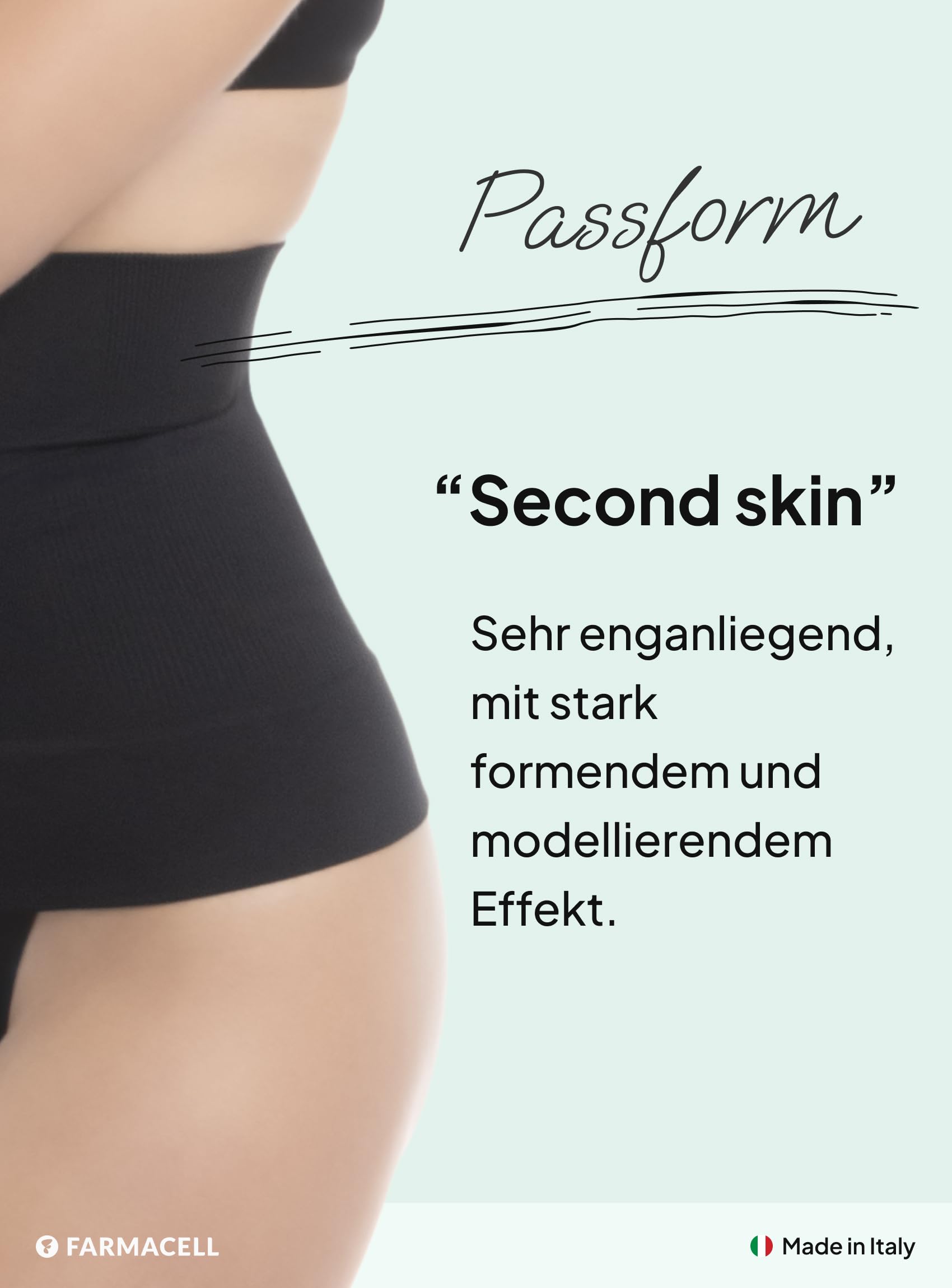 FarmaCell Shapewear Bauchweggürtel Damen, Figurformende Unterwäsche, Made in Italy, 605