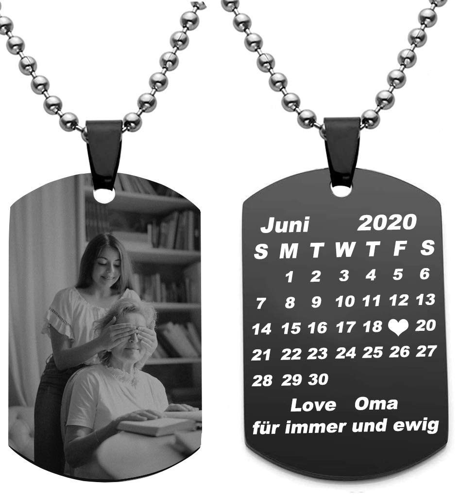 CGFN Targhetta con testo e fotografia personalizzati, in acciaio inox, portachiavi personalizzato, per ragazzi, ragazze, famiglia, ecc. Xlri