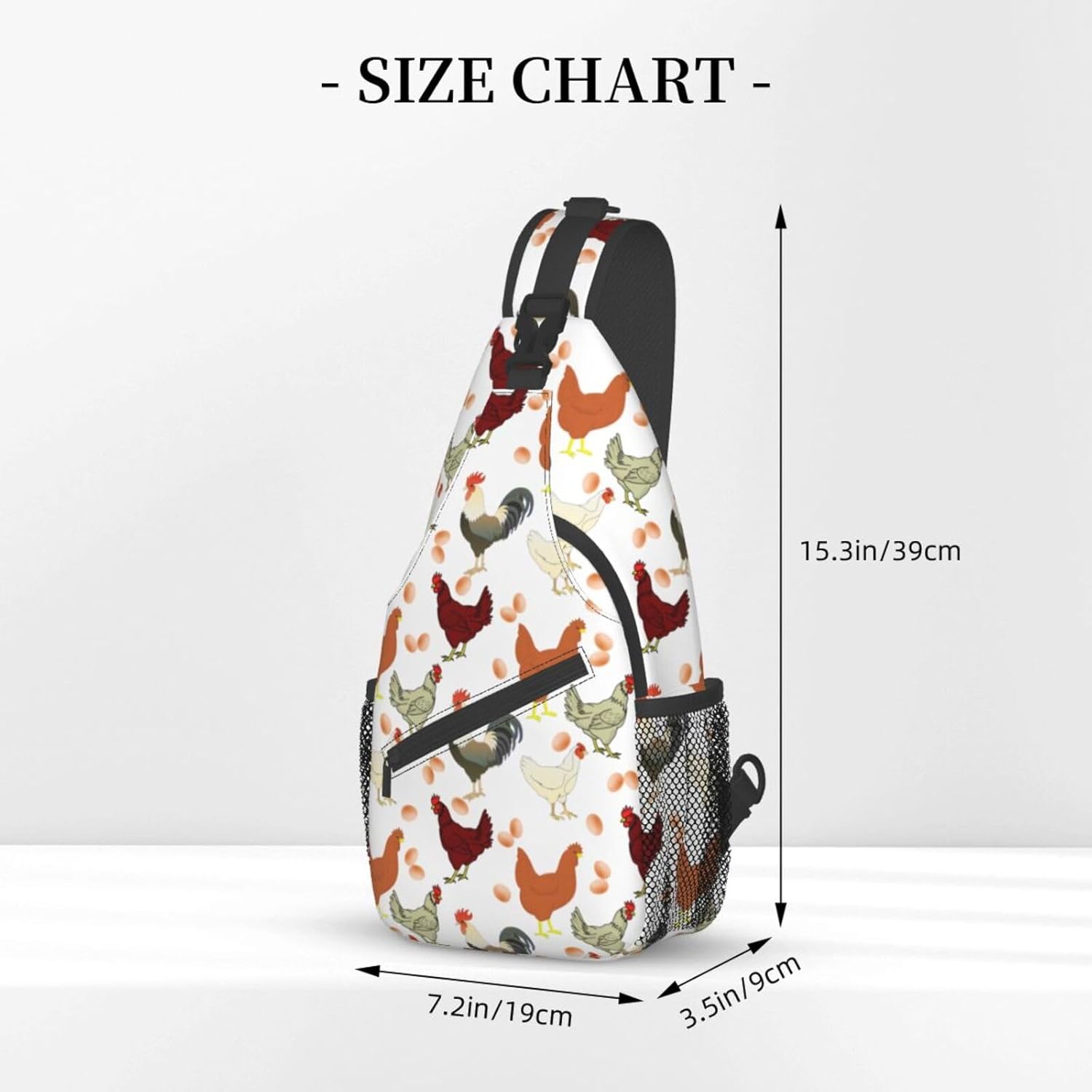 Dog Paw Sling Bag for Women Men Chicken Crossbody Bags Sunflower Chest Bag Gothic Skull Daypack Shoulder Backpack (chicken) - Image 2