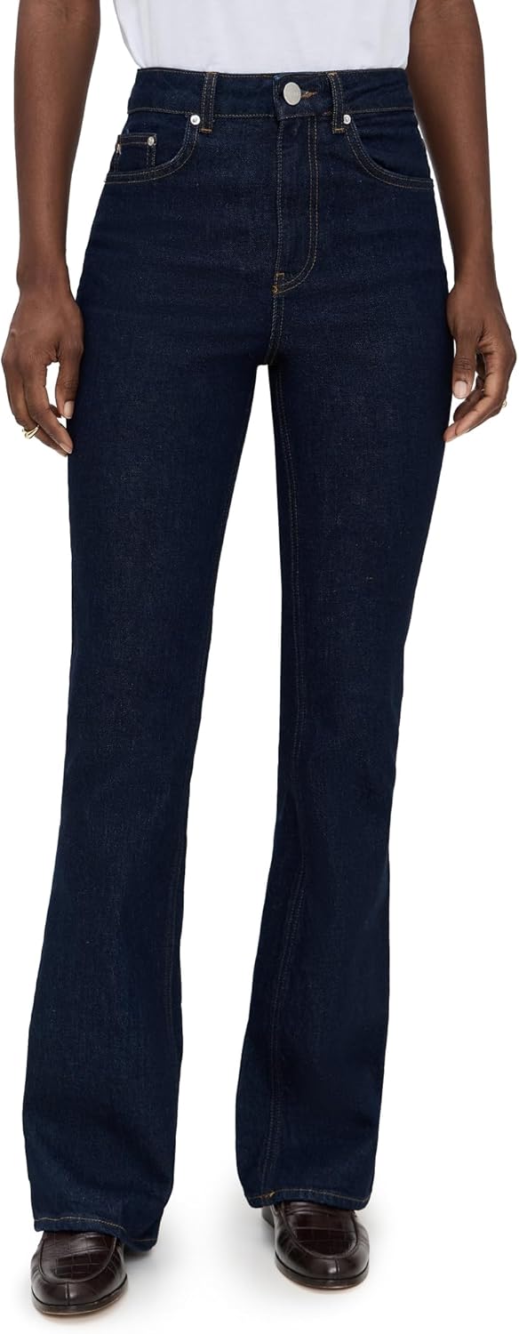Mid Rise Straight Flare Jeans