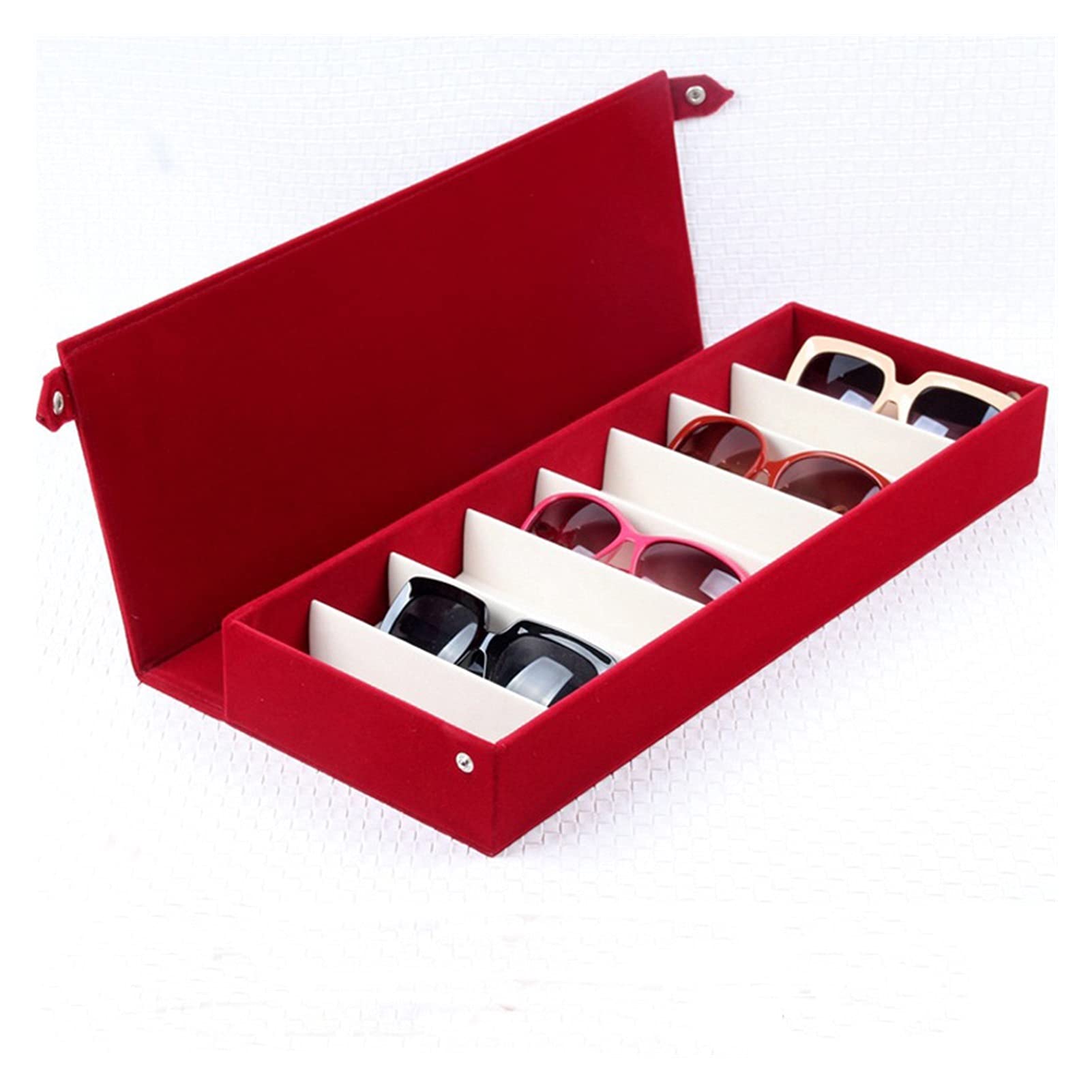 Espositore per Occhiali da Sole Caso Occhiali Occhiali Velvet bagagli Display 8 Slot Grids per occhiali da sole rete ad cassa del supporto dell'organizzatore Occhiali Per Esposizione Commerciale Domes