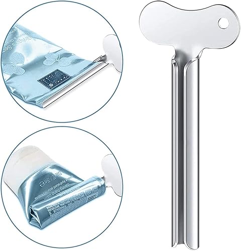 Miniatura 2 de AKOAK 4 exprimidores de pasta de dientes de acero inoxidable, extrusora manual de limpiadores faciales, utilizados en el baño, colorantes para el