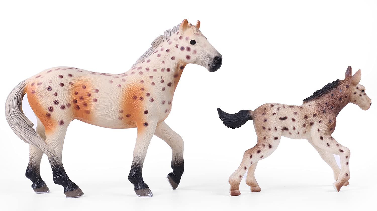 BLABAY Horse Set nabstrupper Horse with A foal Animal Figurine, Diorama Educational Toys for Boys and Girls 3-8 Years Old, Cake Toppers Gift for Kids Toddlers