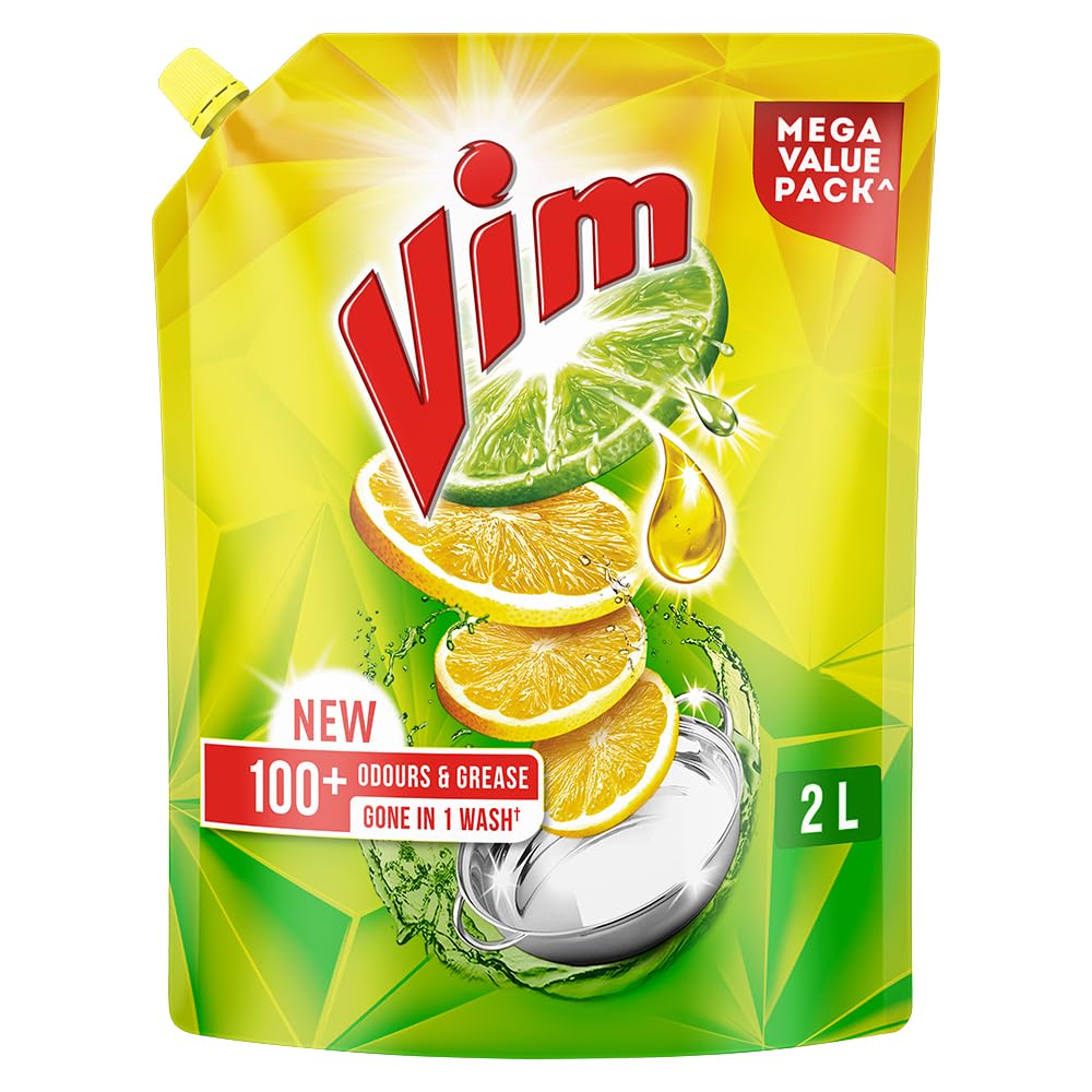 Vim Fresh Lemon Fragrance Dishwash Liquid Gel 2L Refill Pack|| Leaves No Residue|| Grease Cleaner For Utensils - Liquid Kitchen Soap Super Saver Offer-picture-38