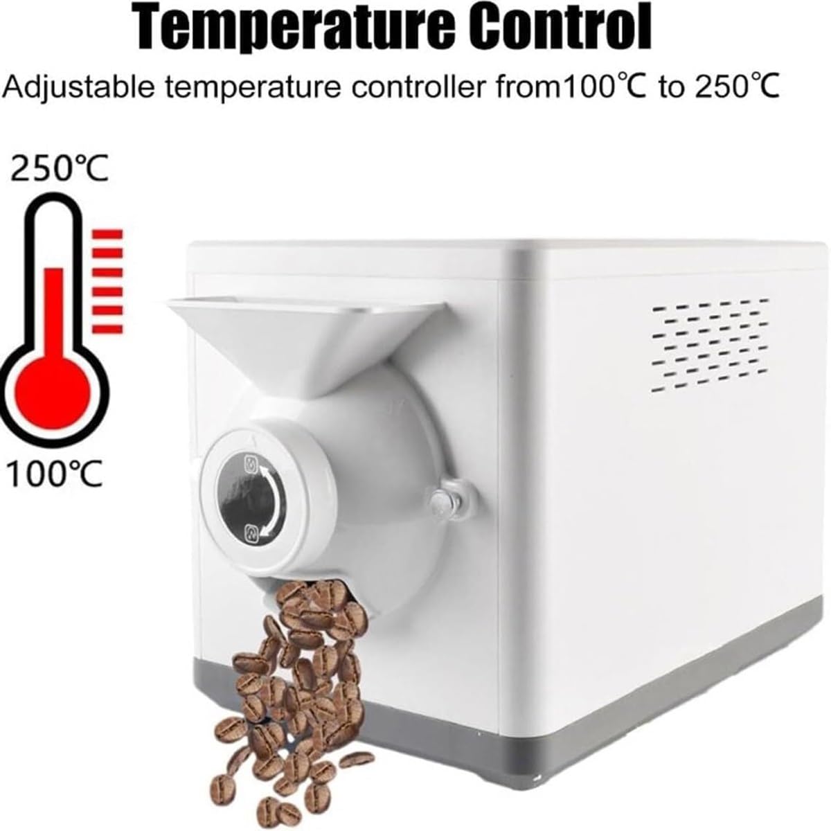 Tostatrice for caffè,Tostatrice elettrica for Chicchi di caffè,Tostatrice for caffè Commerciale da 1500 g,Tempi e Temperatura Regolabili,per Sesamo,soia,Arachidi,tè,Noci Varie
