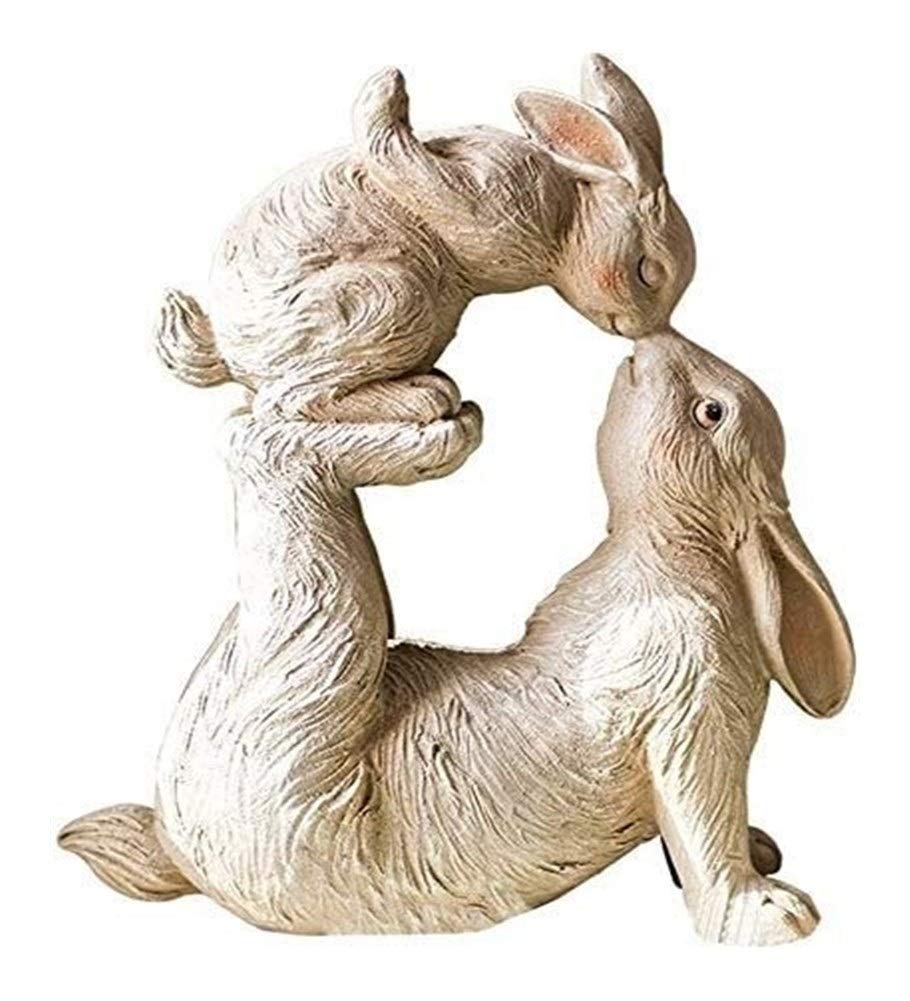Statue de sculpture de lapin attendrissante pour embellir les pelouses